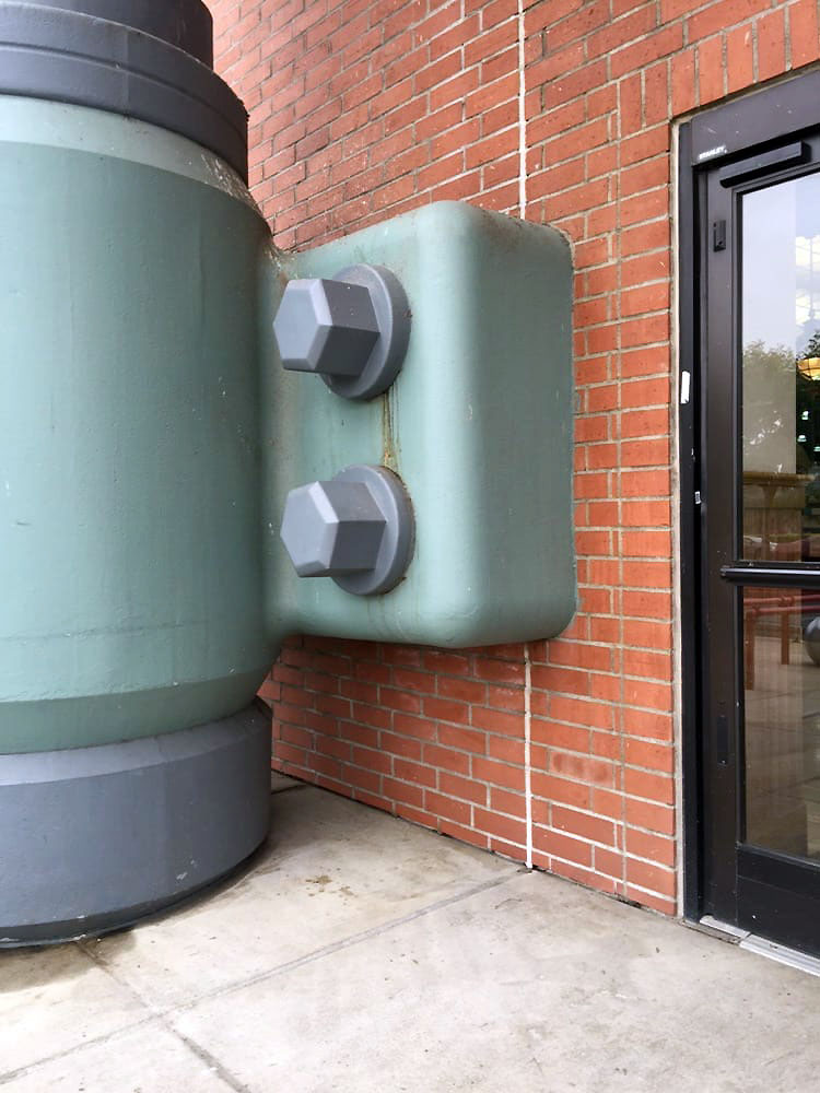 Giant bolts on exterior