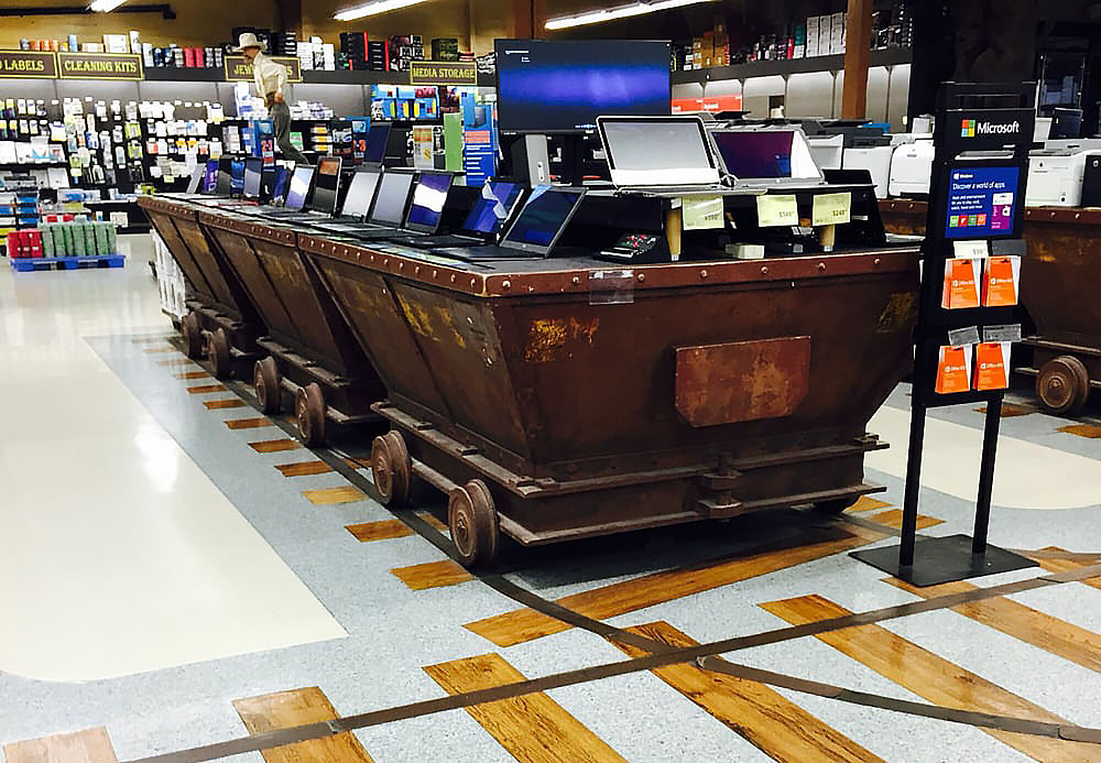 Mining cart display tables