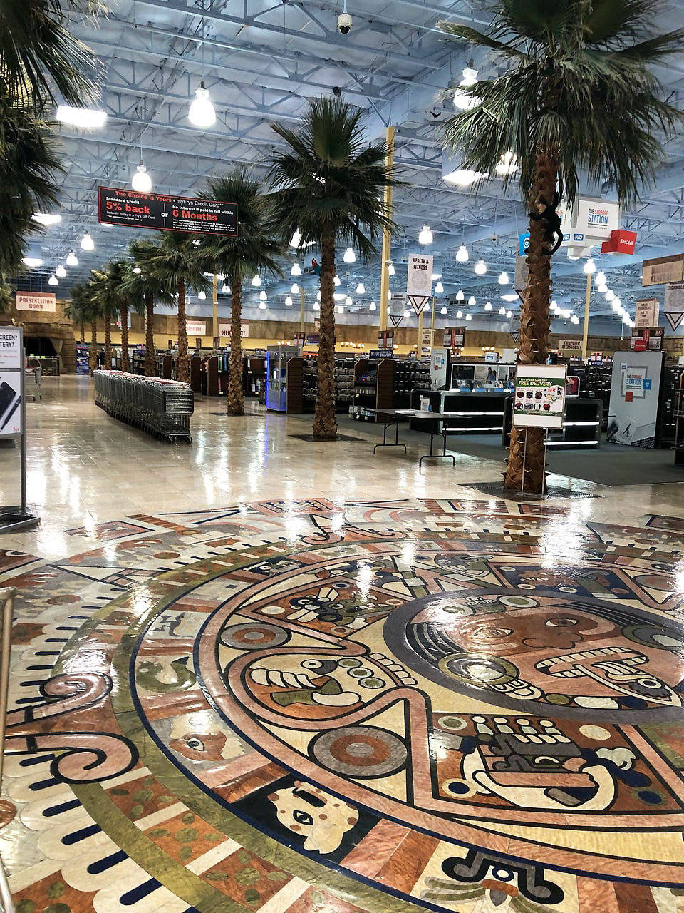 Palm trees and mosaic